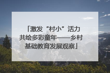 激发“村小”活力 共绘多彩童年——乡村基础教育发展观察