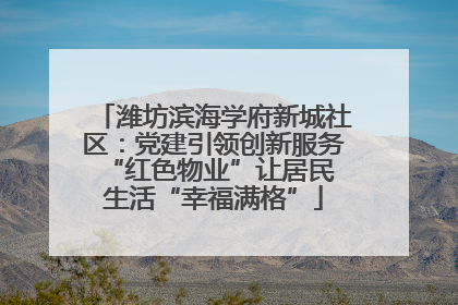 潍坊滨海学府新城社区：党建引领创新服务 “红色物业”让居民生活“幸福满格”