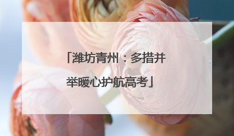 潍坊青州：多措并举暖心护航高考