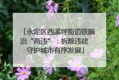 永定区西溪坪街道铁腕治“两违”：拆除违建 守护城市有序发展