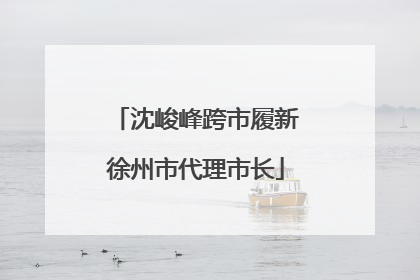 沈峻峰跨市履新徐州市代理市长