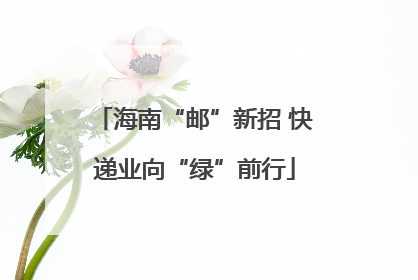海南“邮”新招 快递业向“绿”前行