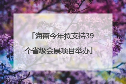 海南今年拟支持39个省级会展项目举办