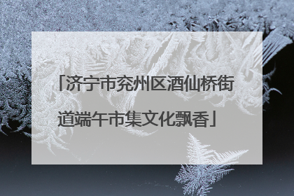 济宁市兖州区酒仙桥街道端午市集文化飘香