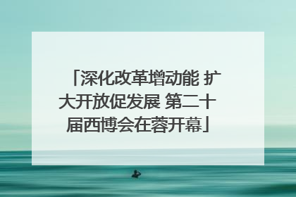 深化改革增动能 扩大开放促发展 第二十届西博会在蓉开幕