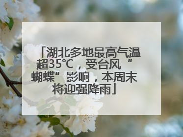湖北多地最高气温超35℃，受台风“蝴蝶”影响，本周末将迎强降雨