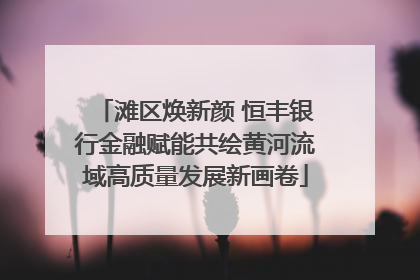 滩区焕新颜 恒丰银行金融赋能共绘黄河流域高质量发展新画卷