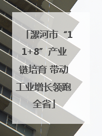 漯河市“11+8”产业链培育 带动工业增长领跑全省