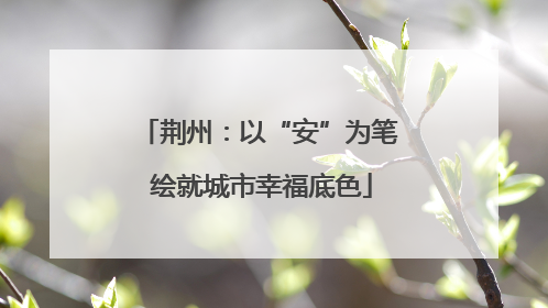 荆州：以“安”为笔 绘就城市幸福底色