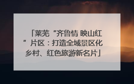 莱芜“齐鲁情 映山红”片区：打造全域景区化乡村、红色旅游新名片