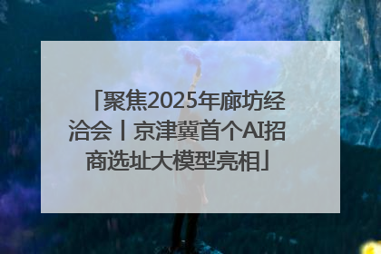 聚焦2025年廊坊经洽会丨京津冀首个AI招商选址大模型亮相