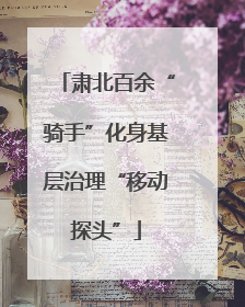 肃北百余“骑手”化身基层治理“移动探头”