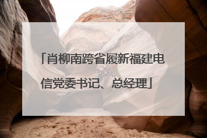 肖柳南跨省履新福建电信党委书记、总经理