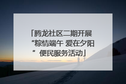 腾龙社区二期开展 “粽情端午 爱在夕阳”便民服务活动