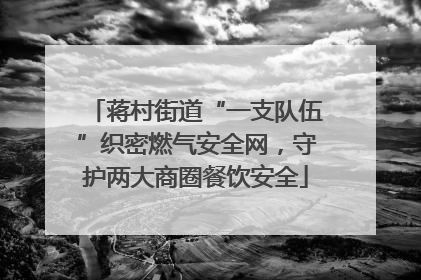 蒋村街道“一支队伍”织密燃气安全网，守护两大商圈餐饮安全