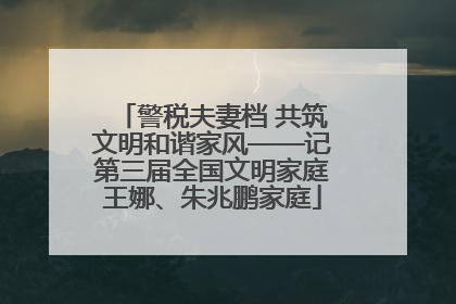 警税夫妻档 共筑文明和谐家风——记第三届全国文明家庭王娜、朱兆鹏家庭