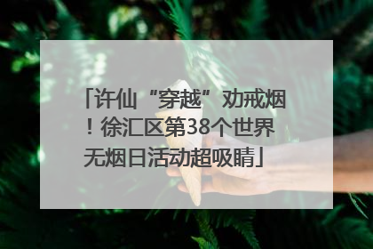 许仙“穿越”劝戒烟！徐汇区第38个世界无烟日活动超吸睛