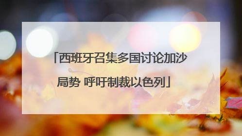 西班牙召集多国讨论加沙局势 呼吁制裁以色列