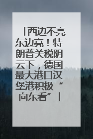 西边不亮东边亮！特朗普关税阴云下，德国最大港口汉堡港积极“向东看”