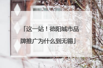 这一站！德阳城市品牌推广为什么到无锡