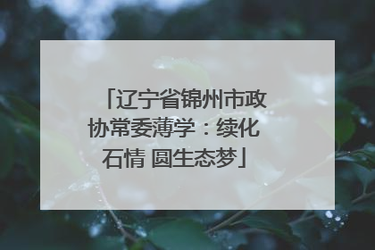 辽宁省锦州市政协常委薄学：续化石情 圆生态梦