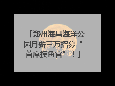 郑州海昌海洋公园月薪三万招募“首席摸鱼官”！