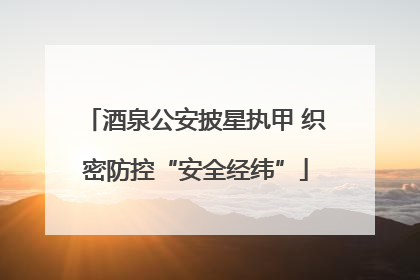 酒泉公安披星执甲 织密防控“安全经纬”