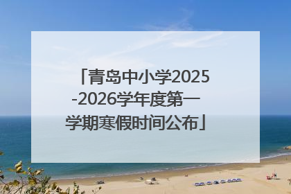 青岛中小学2025-2026学年度第一学期寒假时间公布