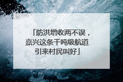 防洪增收两不误，嘉兴这条千吨级航道引来村民叫好