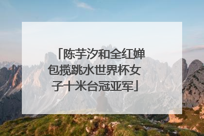 陈芋汐和全红婵包揽跳水世界杯女子十米台冠亚军