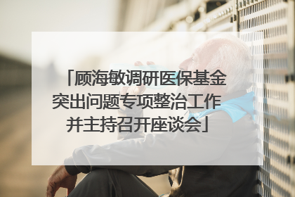 顾海敏调研医保基金突出问题专项整治工作并主持召开座谈会