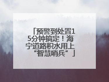 预警到处置15分钟搞定！海宁道路积水用上“智慧哨兵”