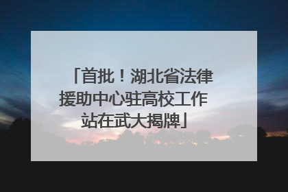 首批！湖北省法律援助中心驻高校工作站在武大揭牌