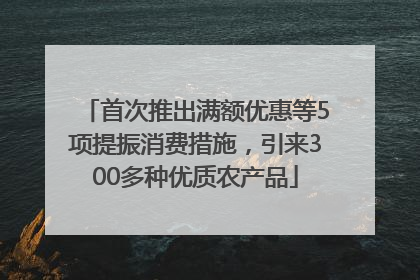 首次推出满额优惠等5项提振消费措施，引来300多种优质农产品
