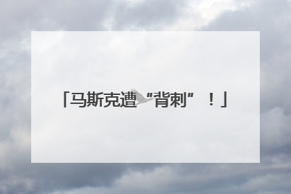 马斯克遭“背刺”！