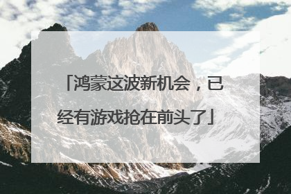 鸿蒙这波新机会，已经有游戏抢在前头了