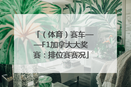 （体育）赛车——F1加拿大大奖赛：排位赛赛况