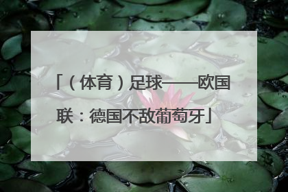 （体育）足球——欧国联：德国不敌葡萄牙