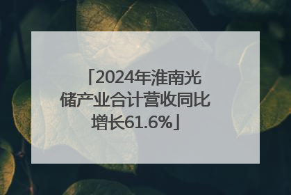 2024年淮南光储产业合计营收同比增长61.6%