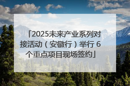 2025未来产业系列对接活动（安徽行）举行 6个重点项目现场签约