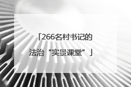 266名村书记的法治“实景课堂”