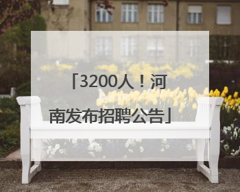 3200人！河南发布招聘公告