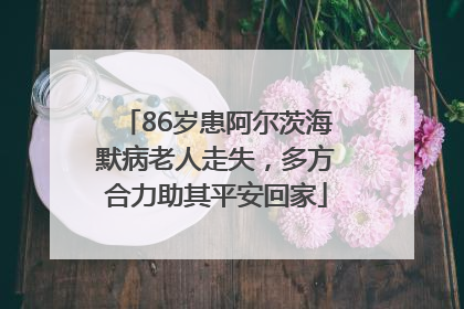 86岁患阿尔茨海默病老人走失，多方合力助其平安回家