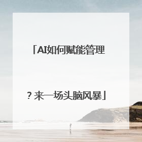 AI如何赋能管理？来一场头脑风暴